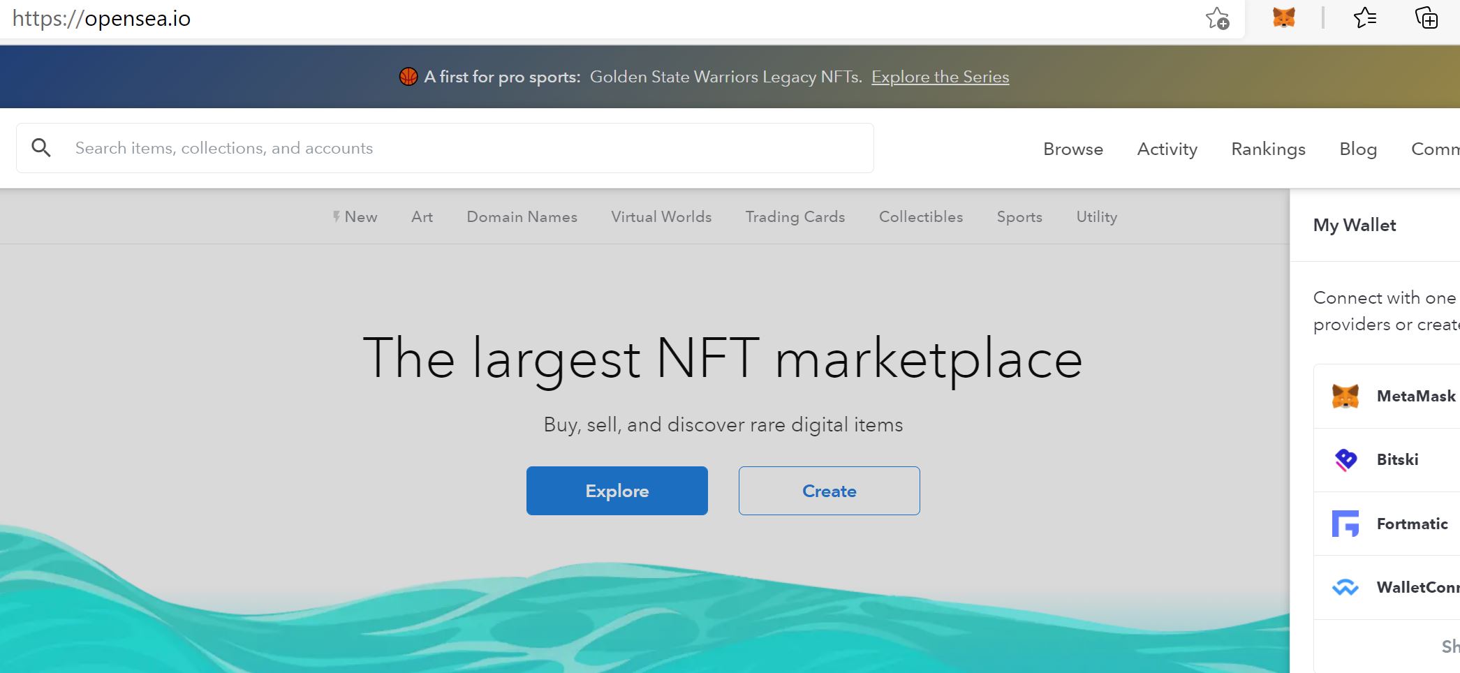 MetaMask & Opensea Website MetaMask & Opensea Website
