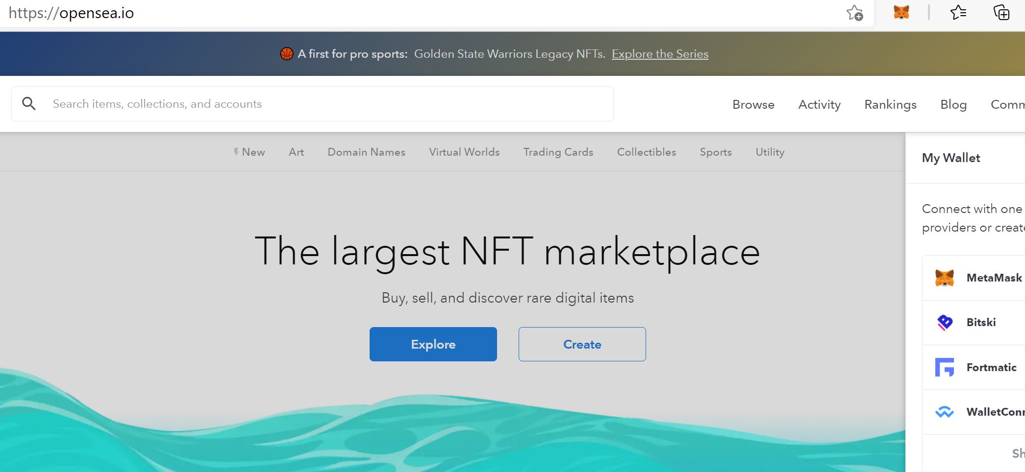 MetaMask & Opensea Website