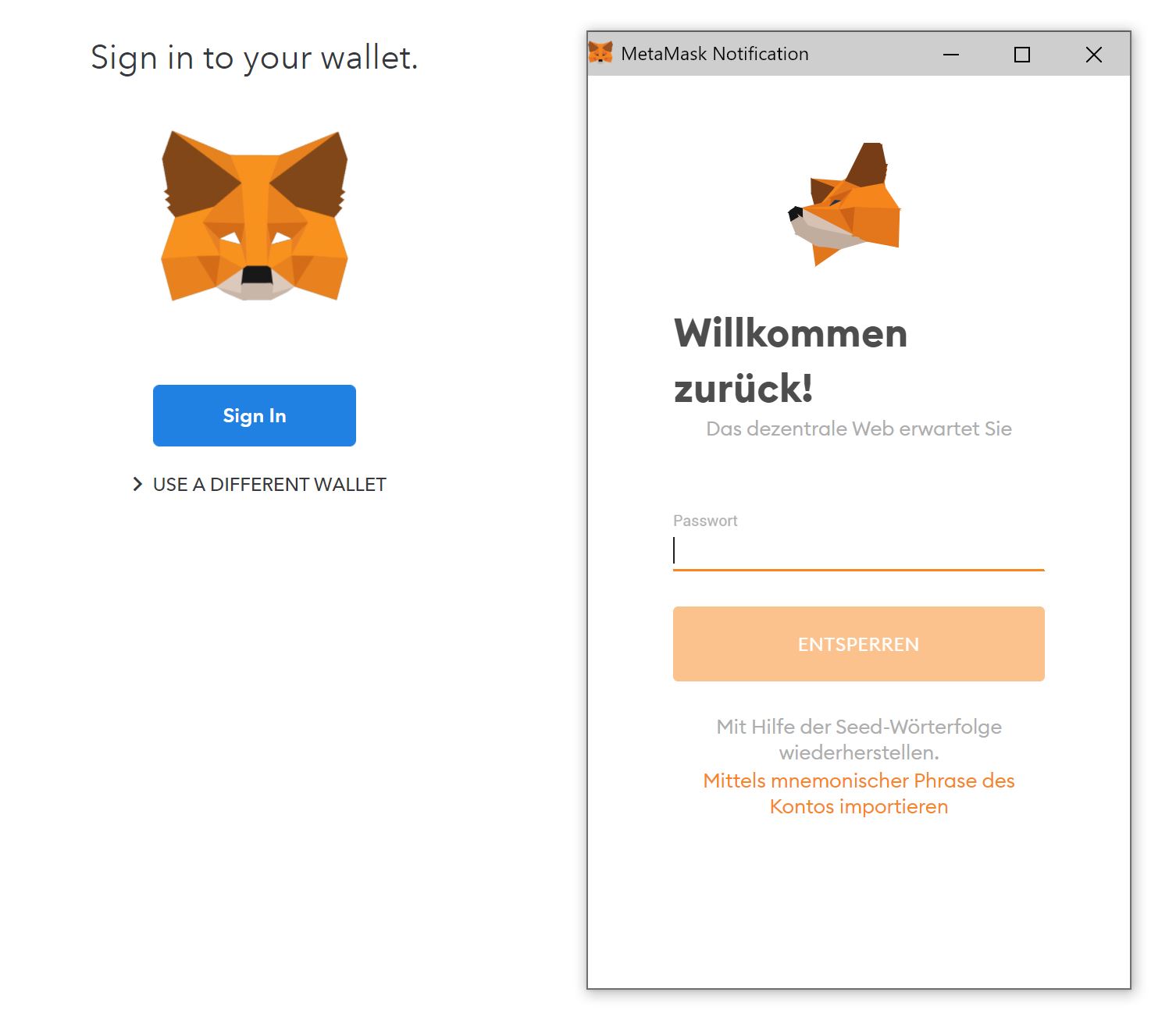 MetaMask & Opensea Account einloggen MetaMask & Opensea Account einloggen