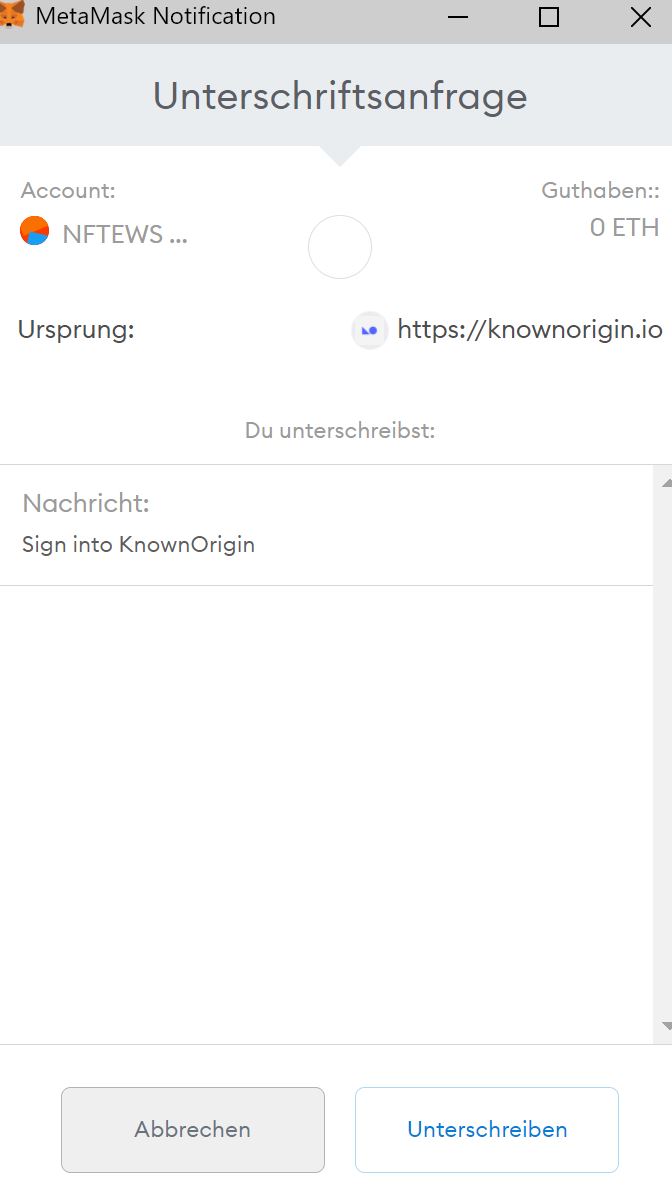 NFT kaufen auf Known Origin fünfter Schritt NFT kaufen auf Known Origin fünfter Schritt