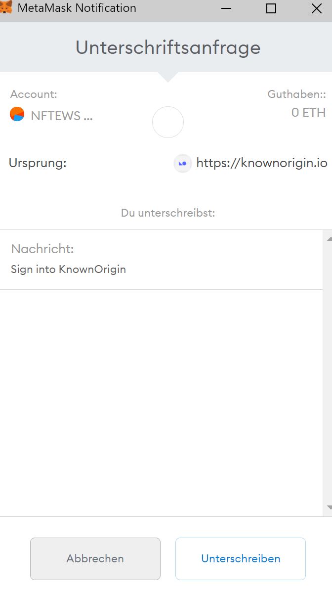 NFT kaufen auf Known Origin fünfter Schritt