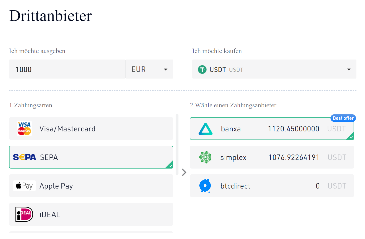 KuCoin SEPA Einzahlung